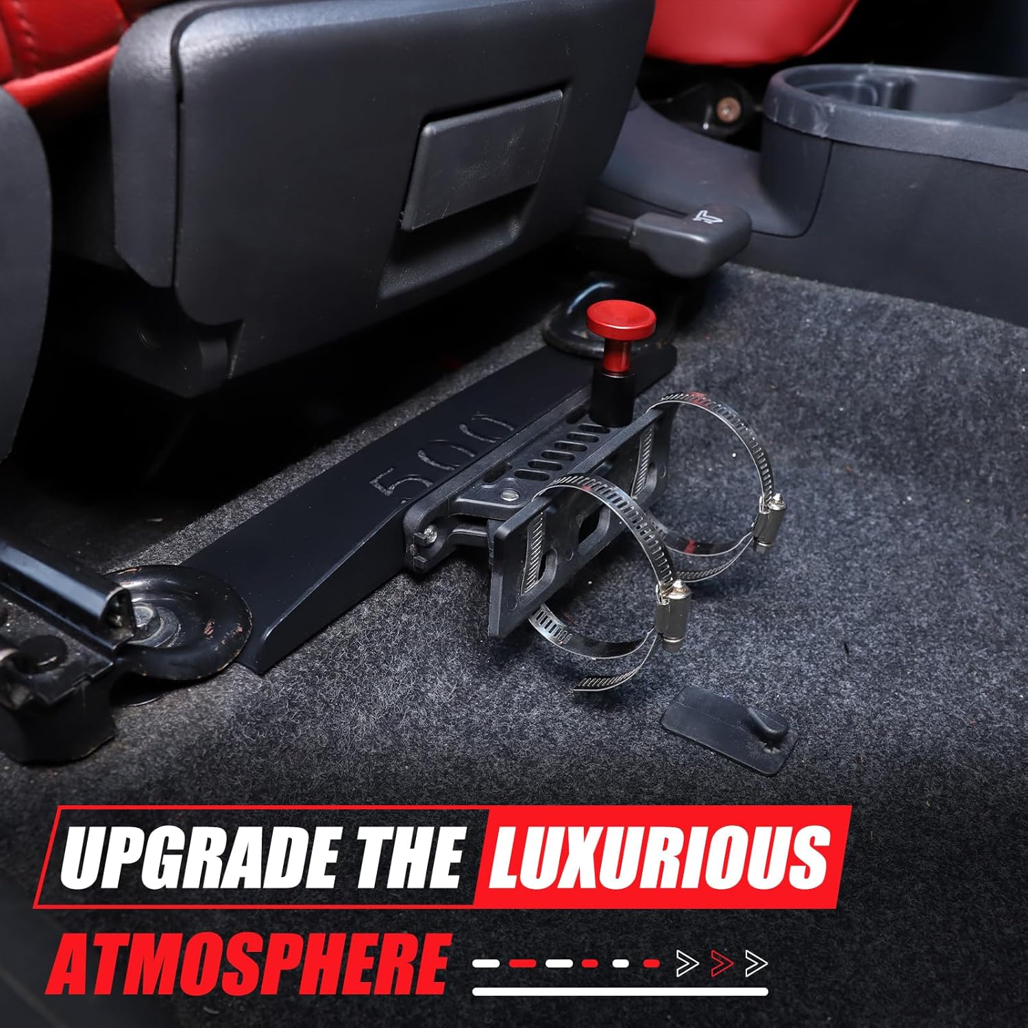 Front Co-pilot Seat Fire Extinguisher Spacer Lift Kit Compatible with Fiat 500 2007-2021 2022 2023 2026+,Fire Extinguisher Bracket Under the Co-pilot Seat Aluminum Alloy (Screw Style)