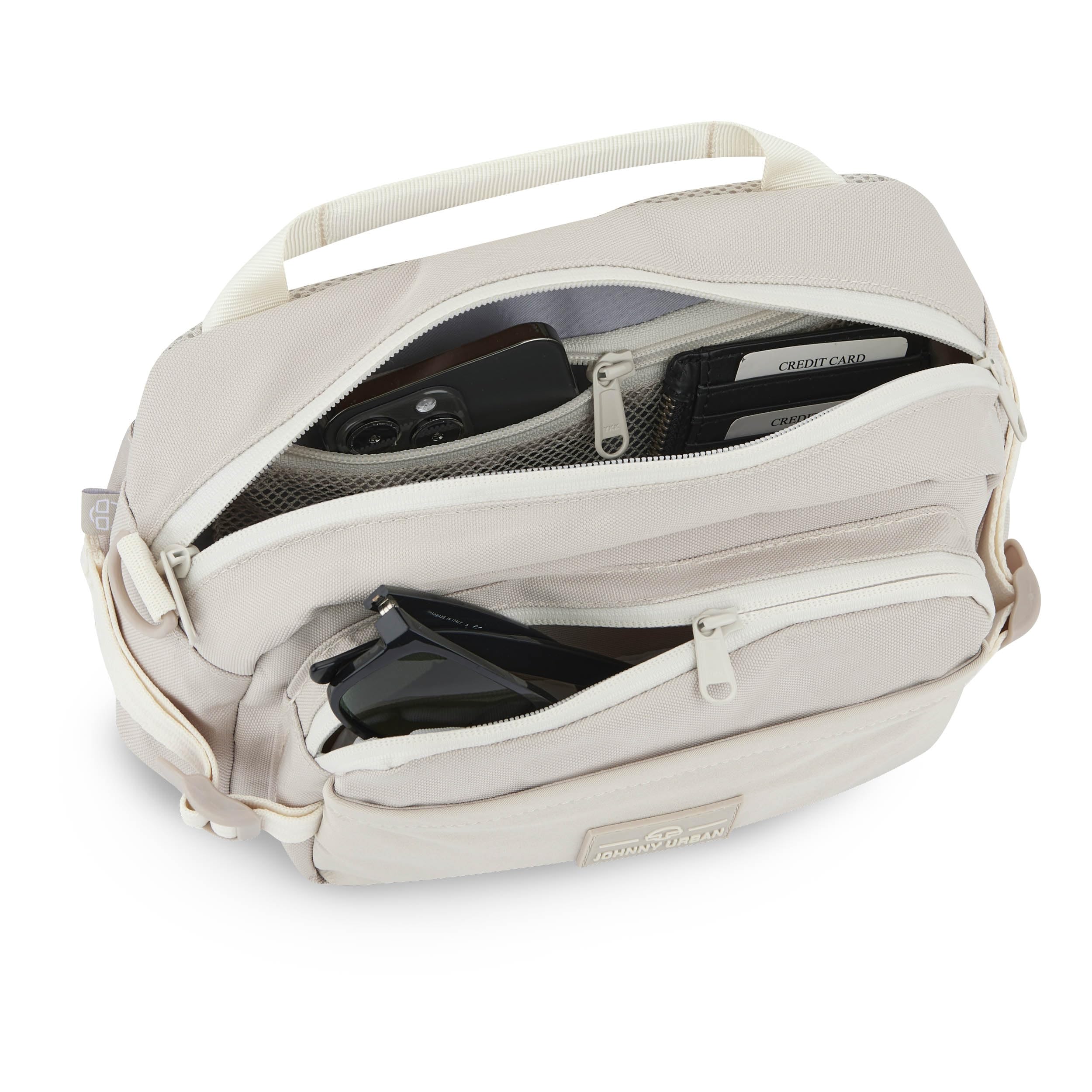 Johnny Urban Marsupio Uomo Donna Beige - Travis - Ampio borsone per escursioni e viaggi all'aperto - Airmesh traspirante e tracolla regolabile - Accessori per zaini da viaggio