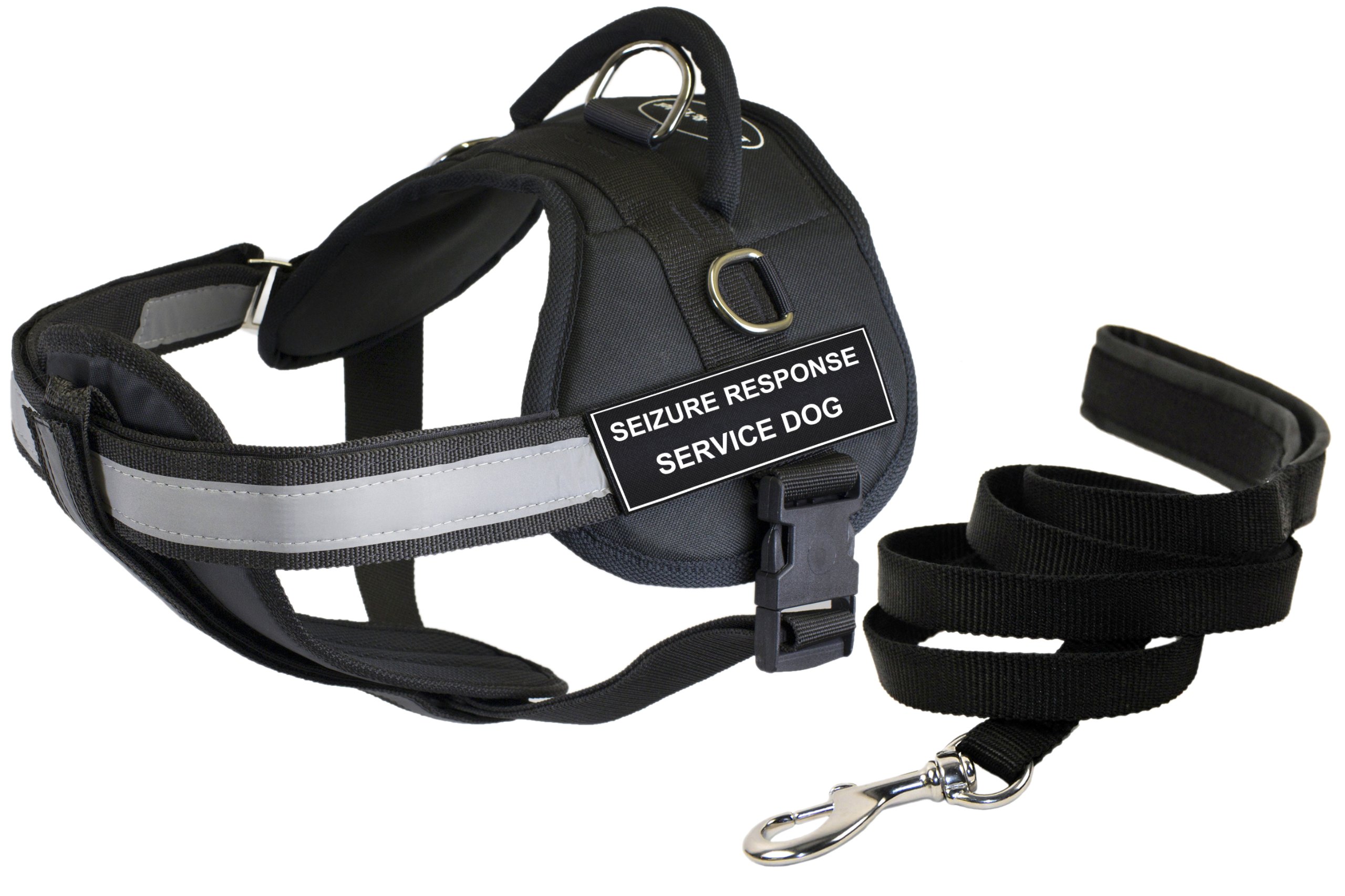 Harnais pour petit chien et chiot Dean & Tyler Grippage noir pour éducation et balade en ville XS