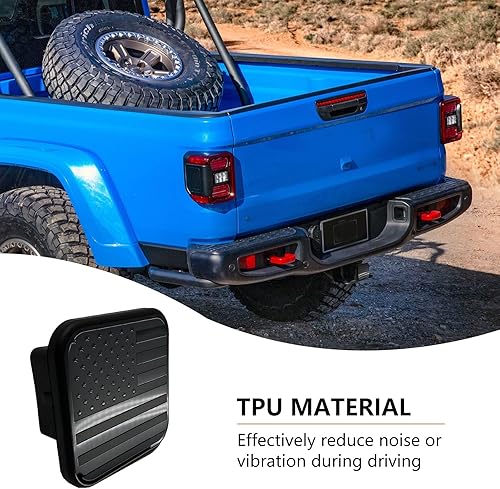 Miniatura 6 de Paquete de 1 cubierta cuadrada de protección bucal para tracción, tapón antipolvo con gancho de remolque, tapón de goma para enganche de remolque,