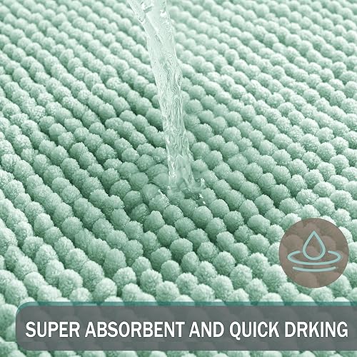 Miniatura 3 de Exclusivo Mezcla Alfombras de baño de felpilla extrasuaves y absorbentes, de 17 x 24 pulgadas, de secado rápido, lavables a máquina, para suelo de