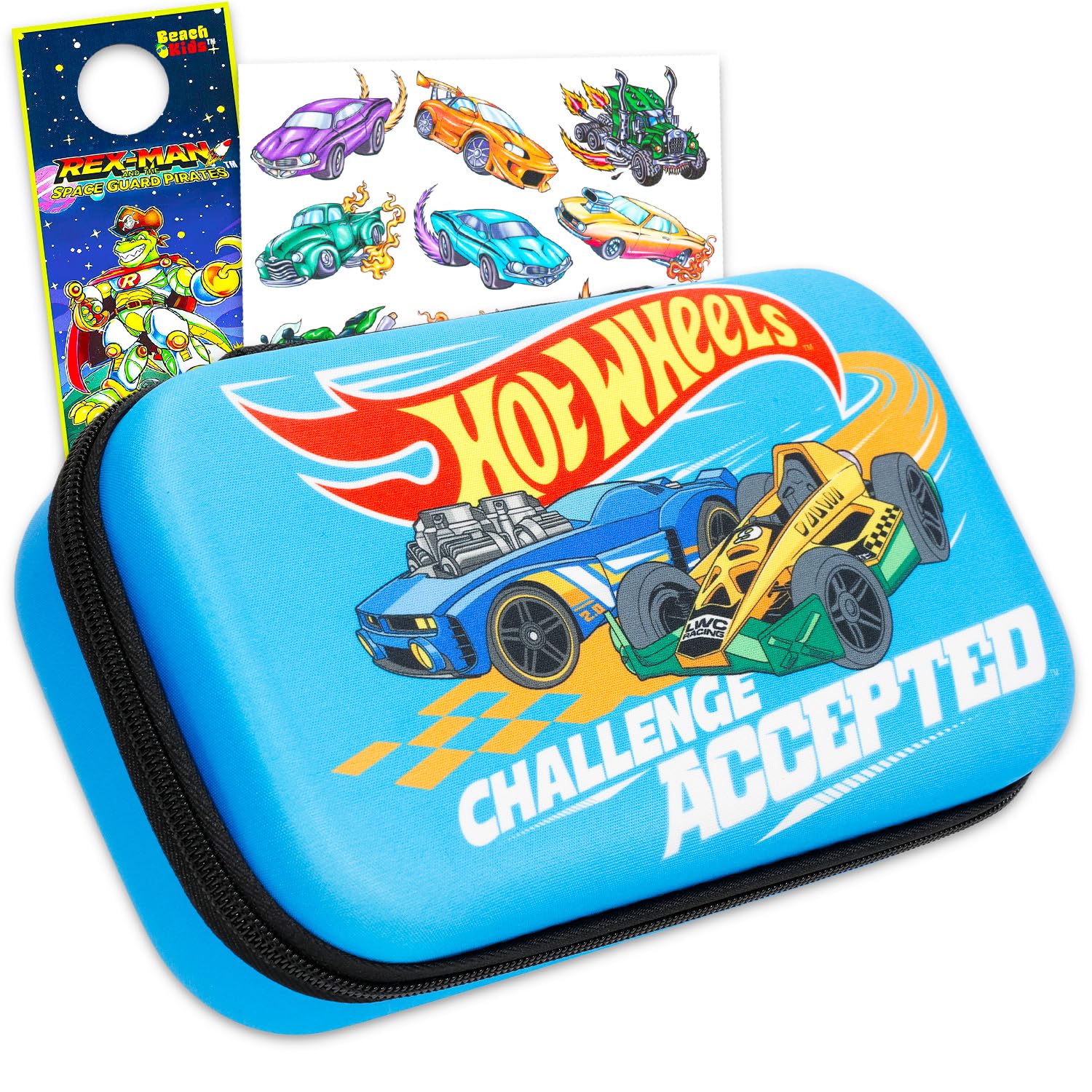 Hot Wheels Pencil Case for Kids, Boys - Bundle with Pencil Holder, Tattoos, More | Hot Wheels School Supplies Set