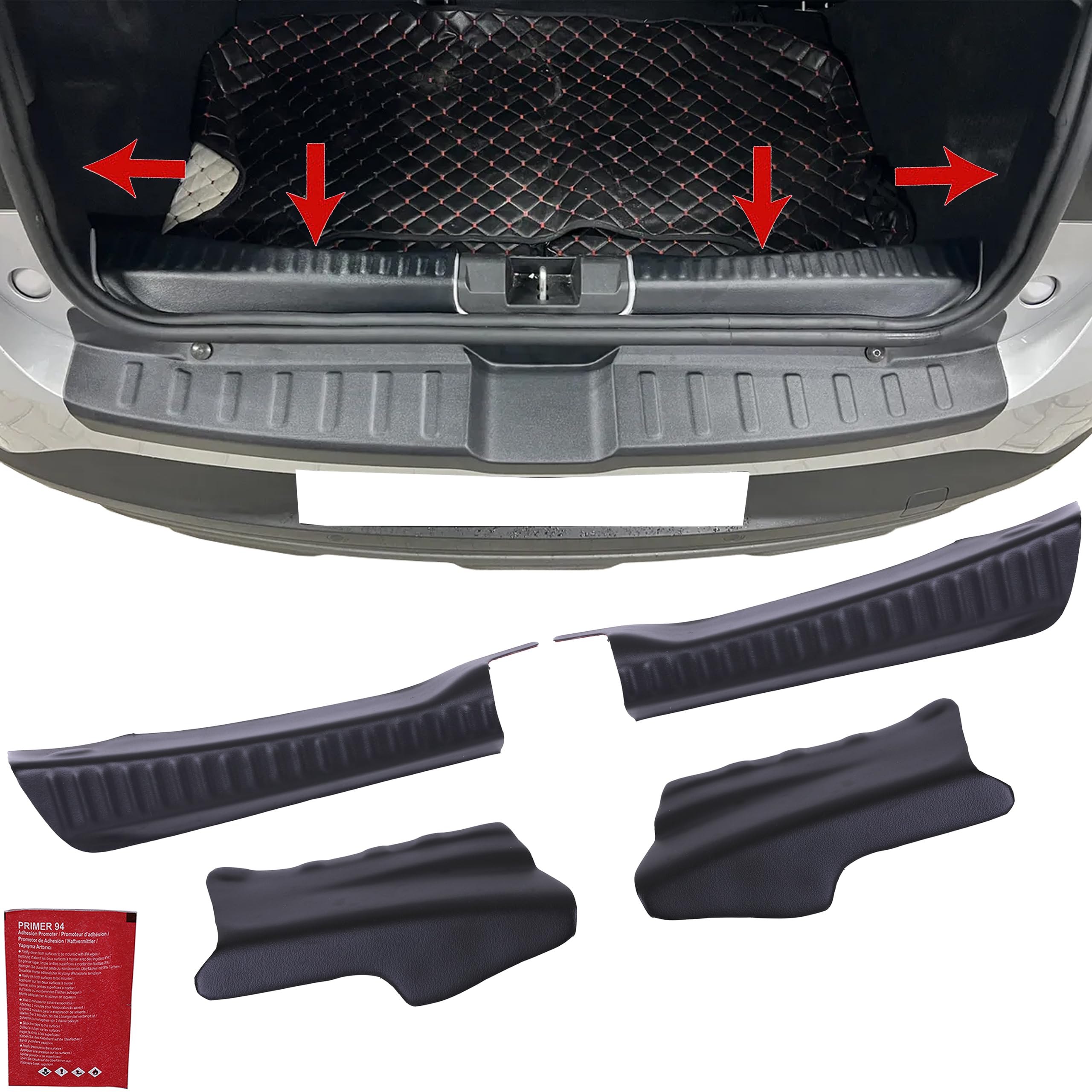 ABS Rear Bumper Protector Compatible with Dacia Sandero & Sandero Stepway III 2021- Black