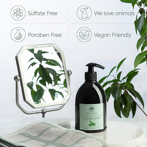 Miniatura 10 de Jabón líquido de manos aceite de oliva con mandarina, botella de 16.9 onzas líquidas (paquete de 1)