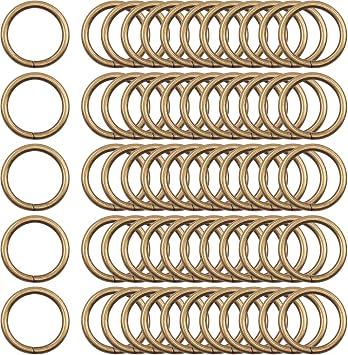 60Pcs Metal O Ring Kit Belts Hardware Pin O-Ring for Macrame, Camping Belt, Dog Leashes, Light Saber Accessories, Luggage Belt, Handbag Bronze, 1 Inch