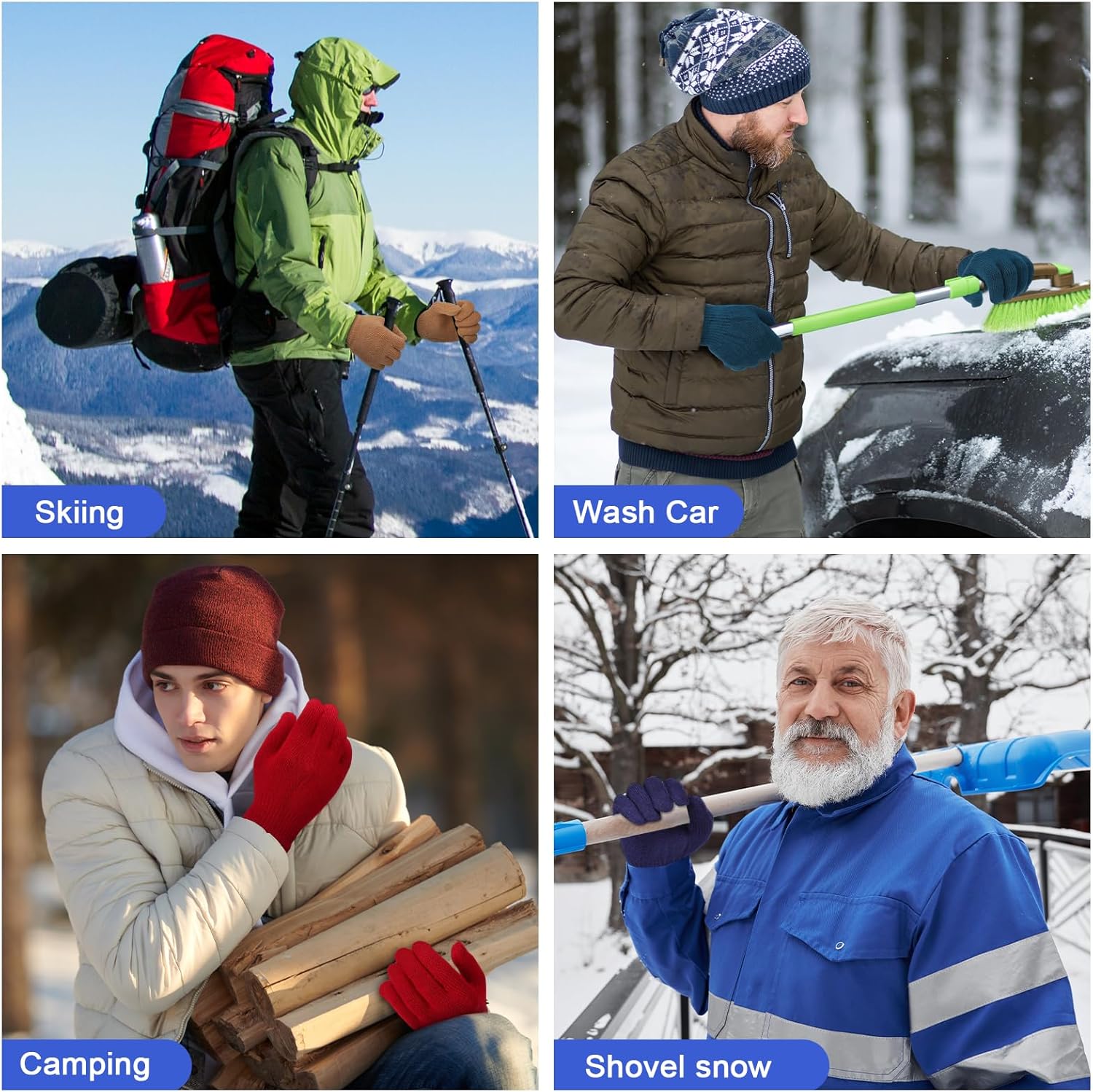 Toulite 36 Pair Adult Winter Gloves Bulk Warm Knitted Magical Gloves Stretchy Solid Color Mittens for Men Women Homeless - Image 5