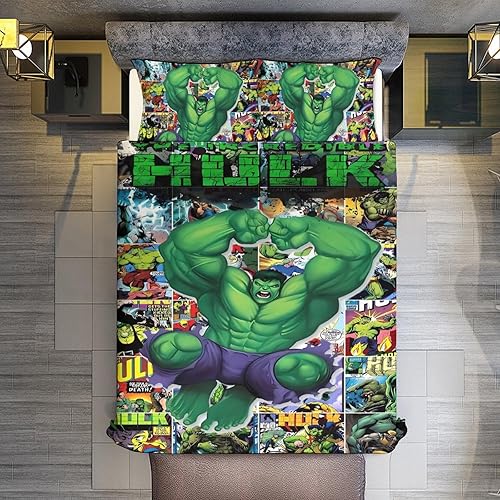 ICQ Juego de funda de edredón de 3 piezas con temática de cómics, tamaño individual, matrimonial, Queen para niños, niñas, adolescentes y niños, 79