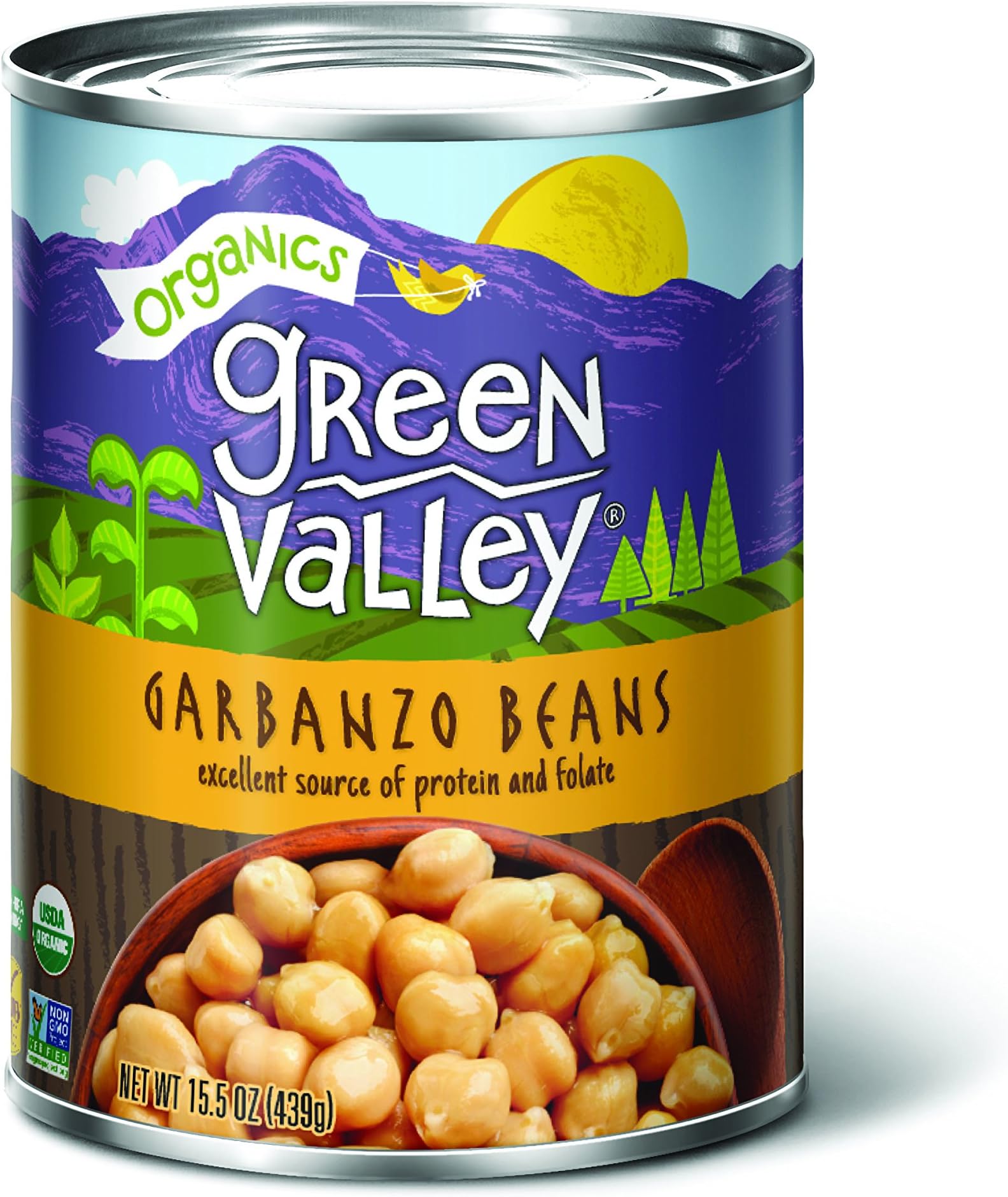 Green Valley Organics Garbanzo Beans, 15 oz (Pack of 12)