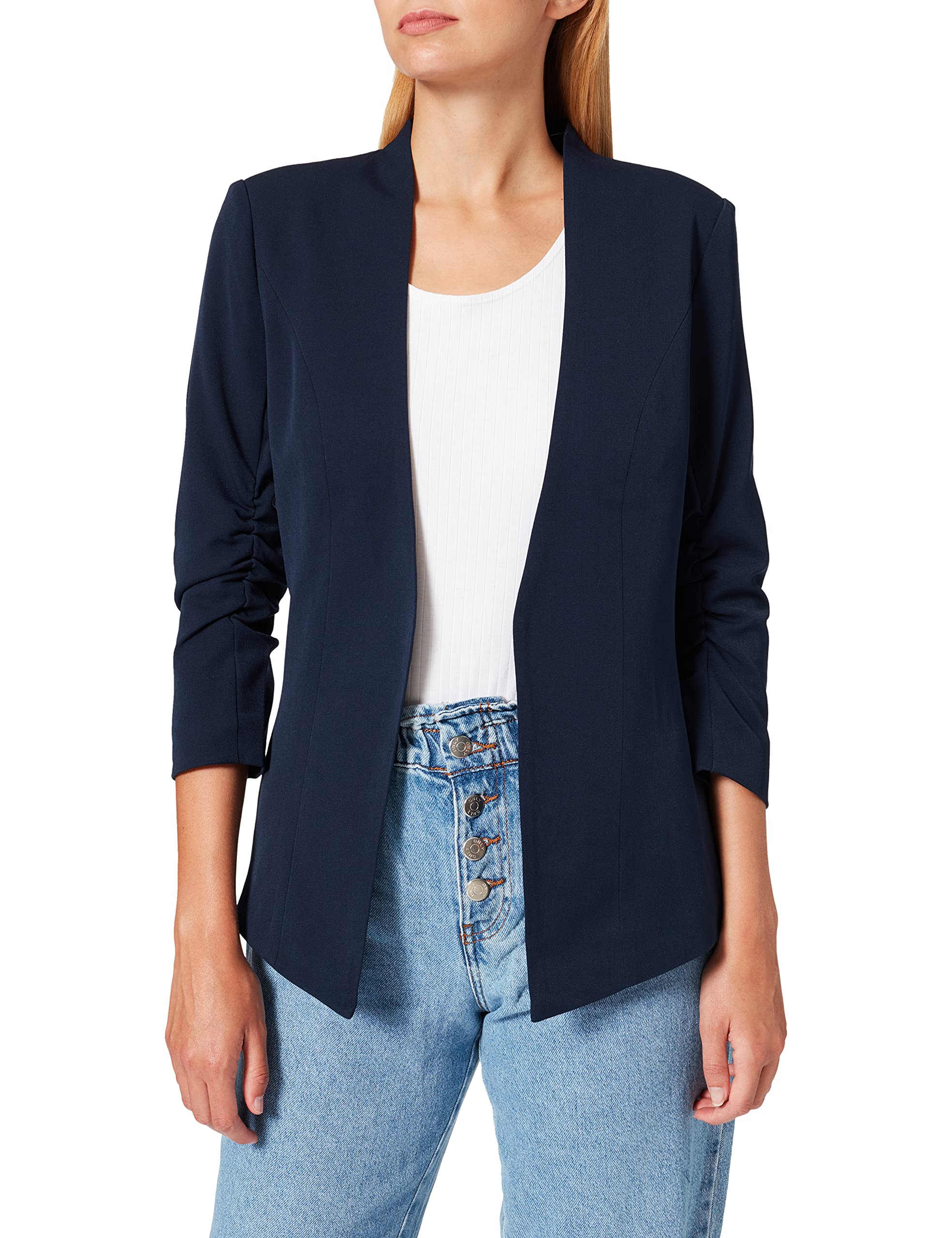 VILA Women's VIHER New 3/4 Blazer/SU-NOOS Blazer, Navy Blazer, XS