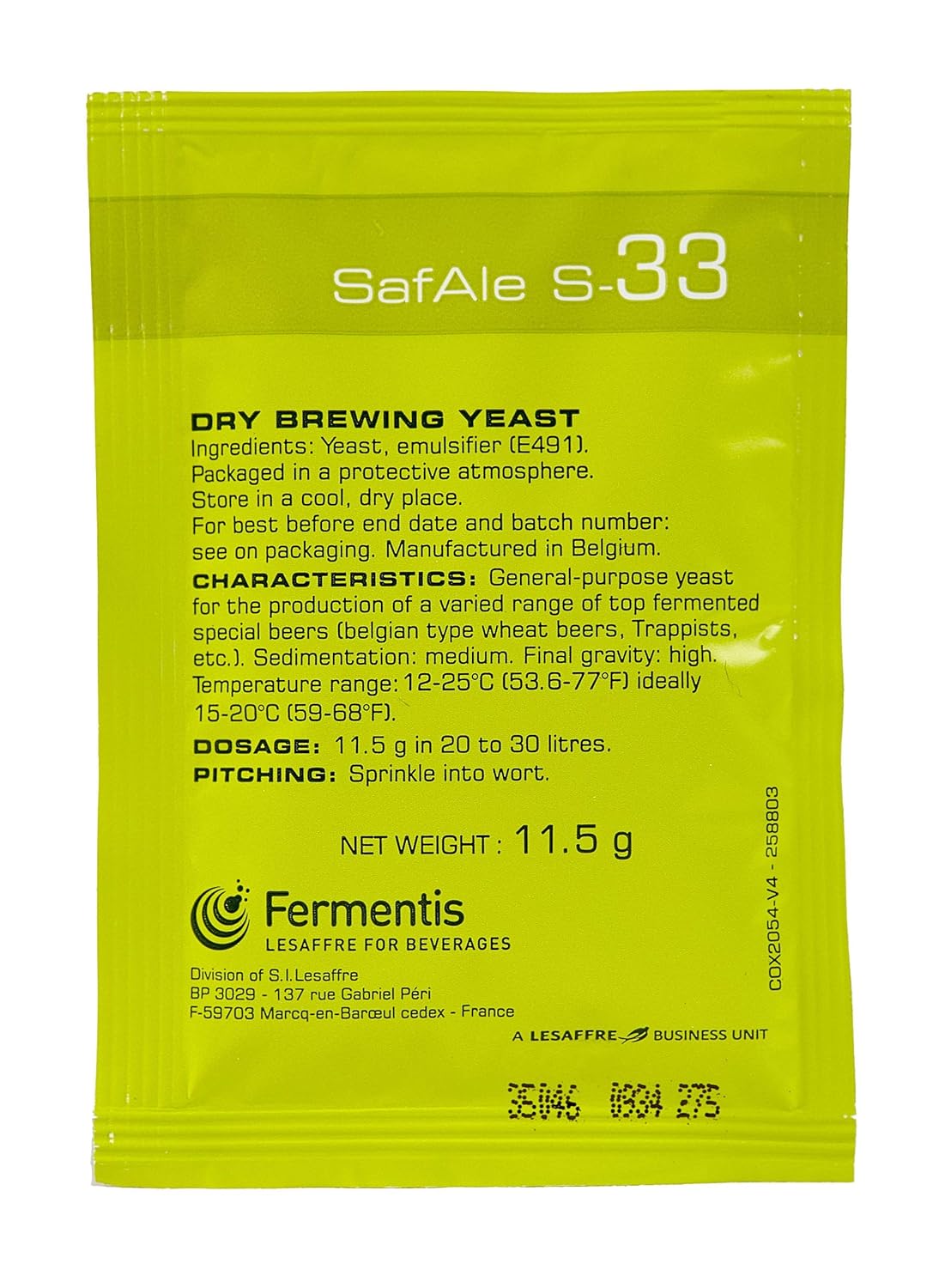 North Mountain Supply - FT-05-3 Fermentis SafAle US-05 Beer/Ale Yeast - Pack of 3 - Fresh Yeast