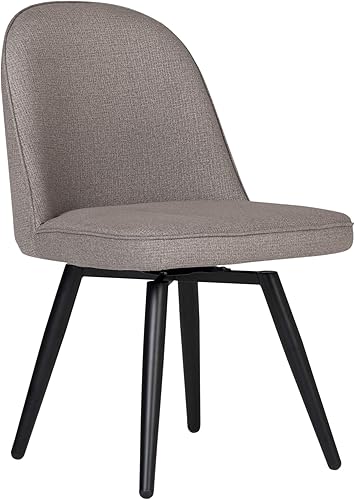 Studio Designs Home Silla giratoria tapizada con cúpula sin brazos, silla lateral de oficina beige camello con patas de metal, 22 pulgadas de ancho
