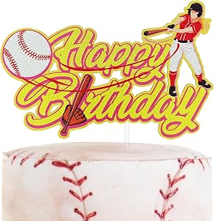 Girls Baseball Cake Topper, Baseball Theme Birthday Party Supplies, Sport Birthday Party, Girls Softball Cake Decoration Supplies, Softball Birthday Party Favor for Female Players Fans