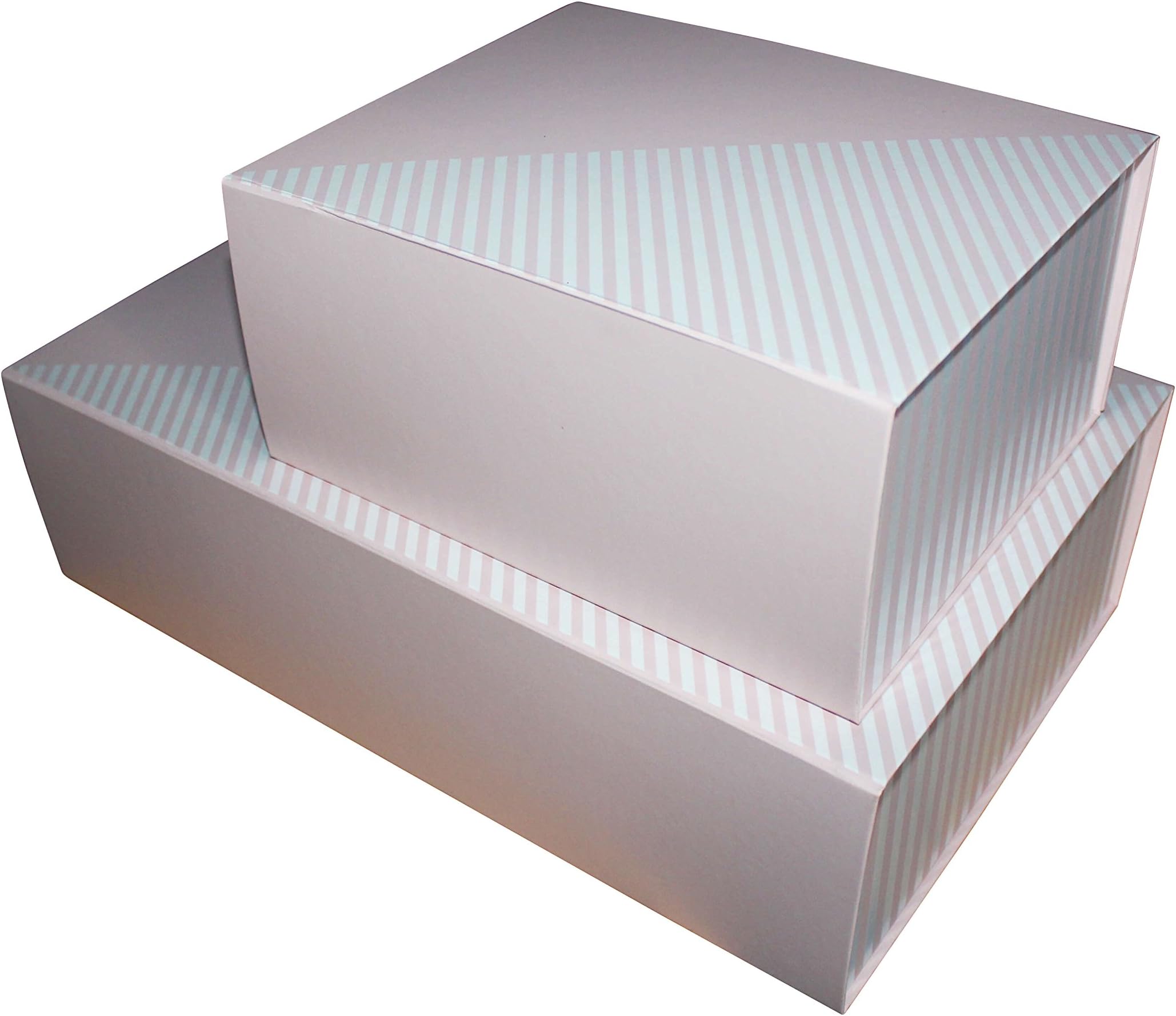 2-Piece Flat Pack Elegant Pink Magnetic Gift Box Storage for All Occasions – Medium Large