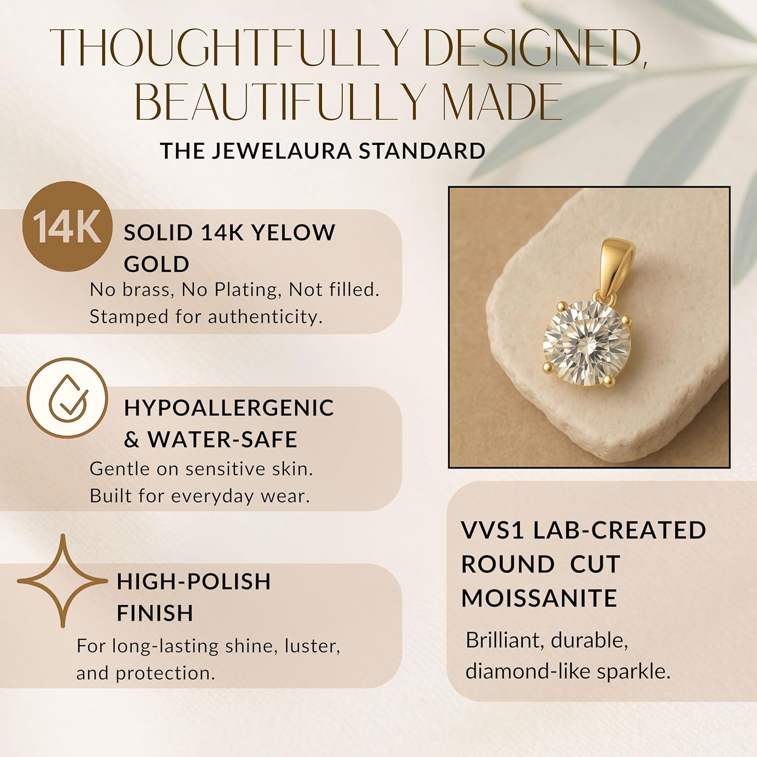 14K Solid White or Yellow Gold Lab Grown Moissanite Solitaire Pendant Necklace | Dangle Bail | Round, Cushion, Oval Cut | Pendant Only or Necklace| Fine Jewelry Luxury Gift - Image 5