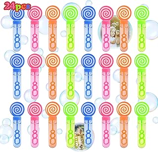 24Pcs Bubbles Wands,4 Colors Bubble Wands,Mini Bubbles Party Favors,Wedding Birthday Bubble Sticks,Small Bubbles Bulk Summer Gifts