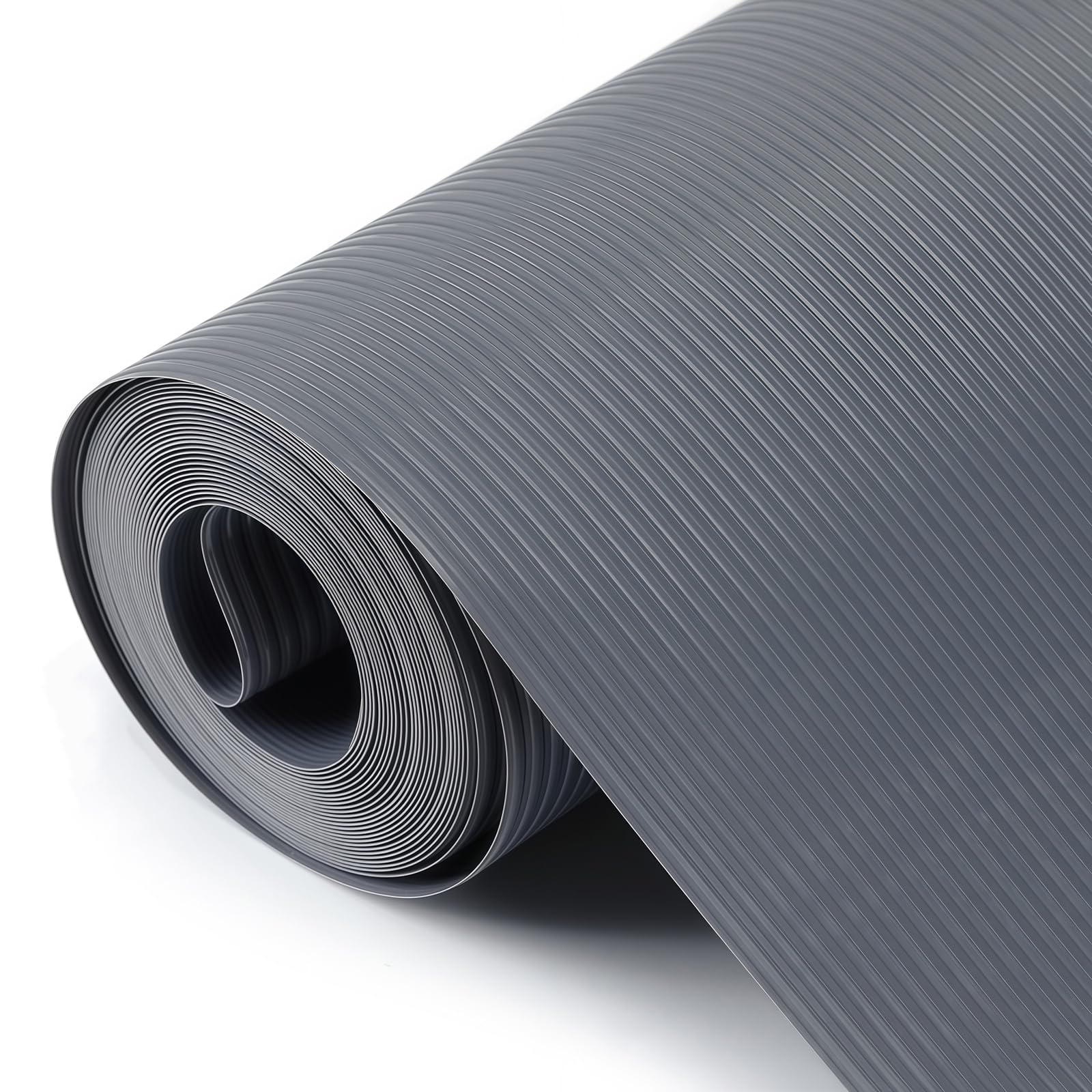 Drawer Liners, Hersvin 60cmx500cm Kitchen Shelf Liner EVA Non-Slip Non-Adhesive Waterproof Washable Cupboard Cabinet Liner Refridge Locker Anti-Slip Mats Sink Protector (Gray/Stripe) — image 1