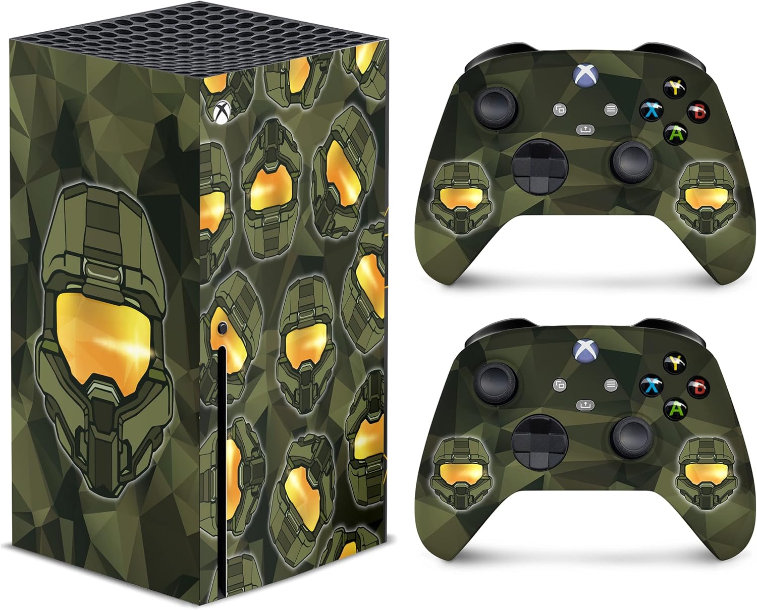 TACKY DESIGN Infinite Space Skin Compatible for Xbox Series X, Legendary Futuristic Soldier Console & Two Controller Skin, Xbox X Sticker Premium Vinyl 3M Decal Full Wrap, Xbox Cover