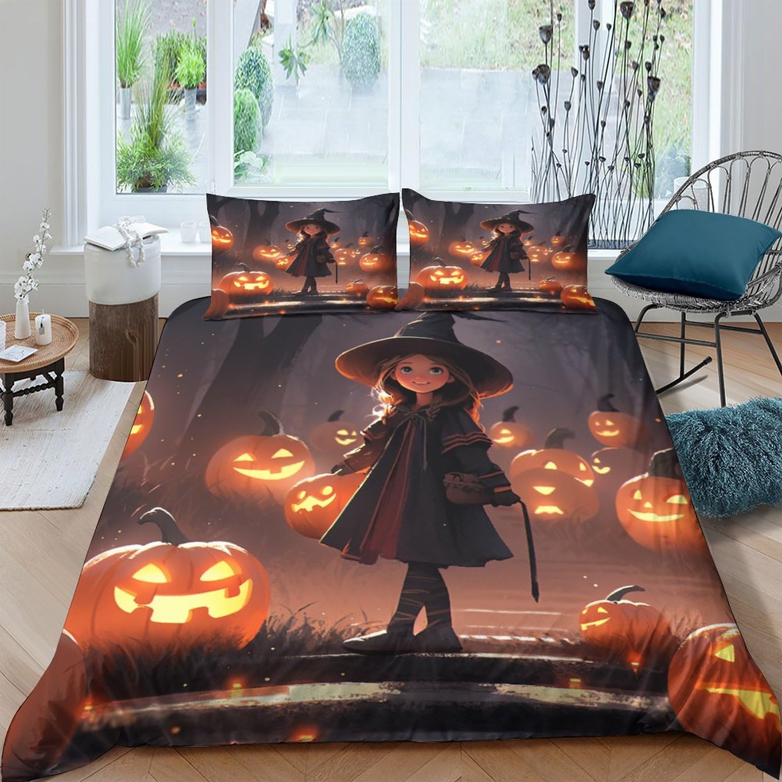 Parure de lit de microfibre sorcière pour transformer la chambre d'enfant pour Halloween
