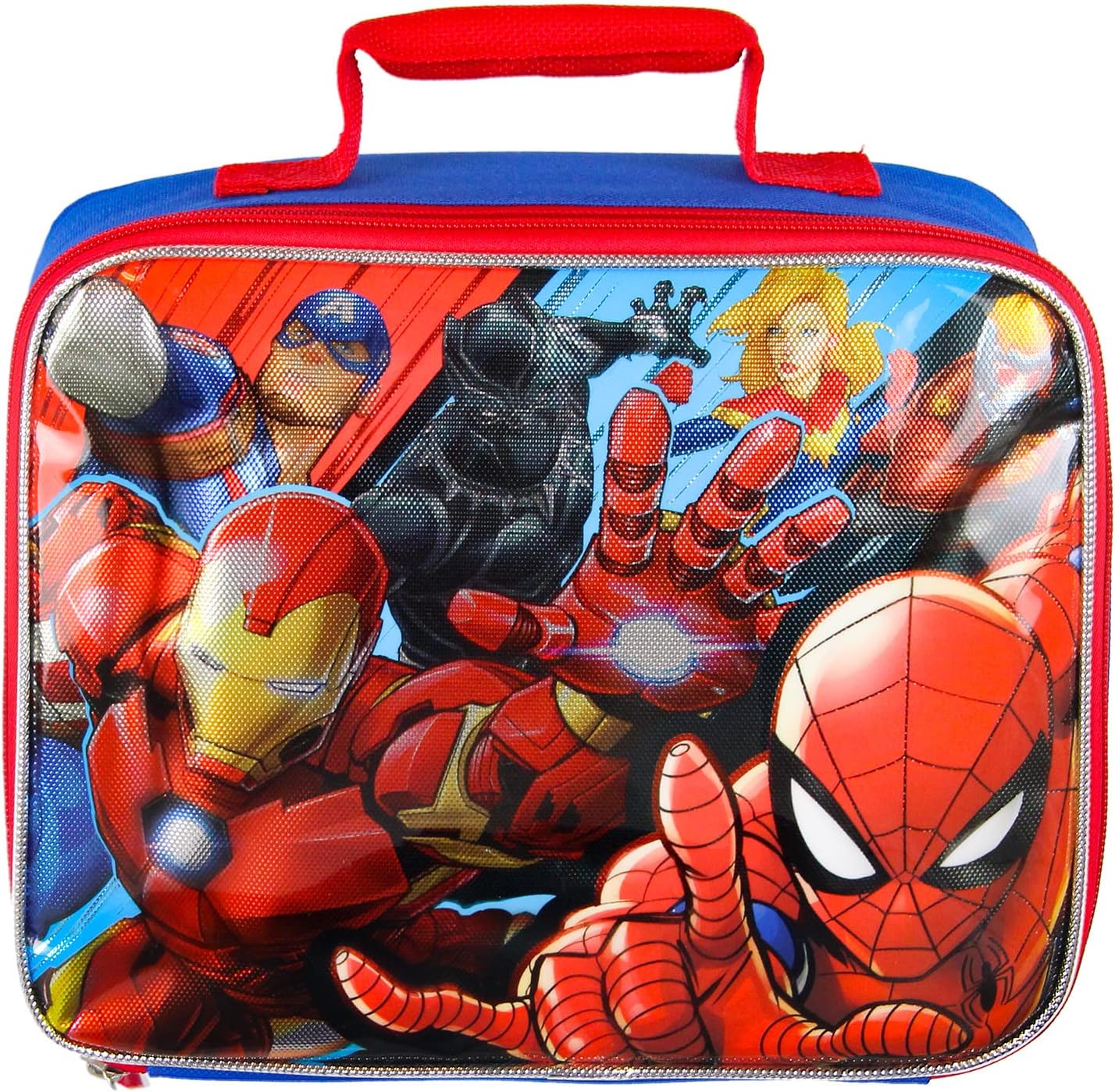 Bioworld Marvel Comics Avengers Spiderman Iron Man Superheroes Lunch Bag Insulated Lunch Box 10"