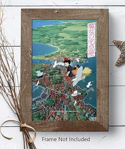 Miniatura 4 de Christ-EZ Cartoons Hayao Miyazaki' Kiki's Delivery Service Anime Poster Movie Cool Wall Decor Art Print Poster para la estética de la habitación -