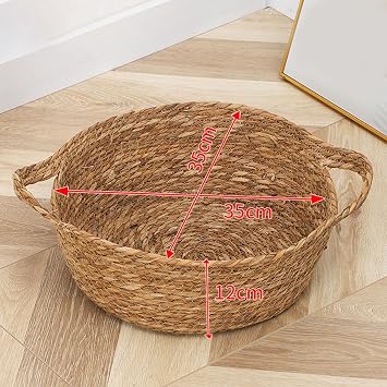 Cat Bed, Cat Nesting Cage, Pet Bed Mat, Hand Knitted, Basket, Claw Sharpener, For Dogs and Cats, Pet Bedding, Pet House, For Summer, Winter, All Seasons, Interior, 13.8 x 4.7 inches 35 x 12 cm