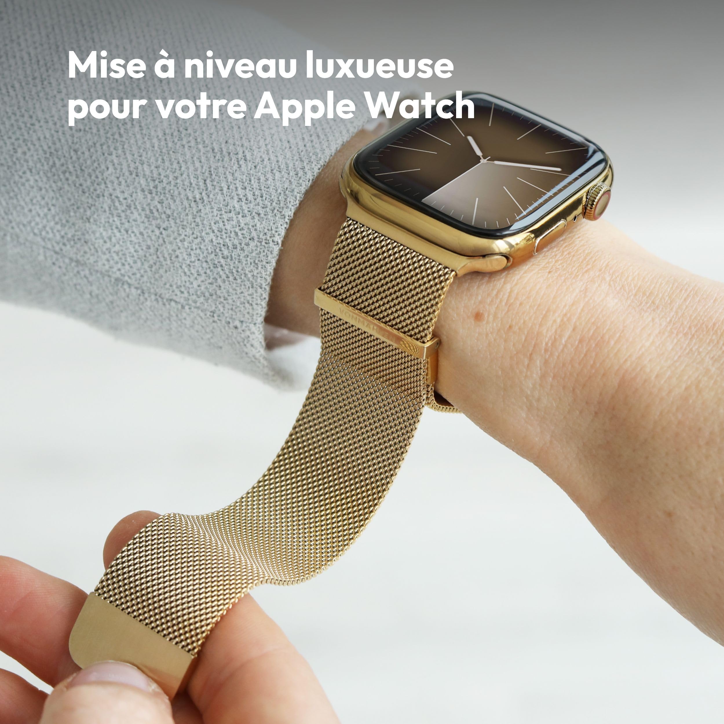 VONMÄHLEN Milanese Loop 2 - Bracelet élégant en acier inoxydable avec fermeture magnétique - Réglable de qualité supérieure - Compatible avec Apple Watch