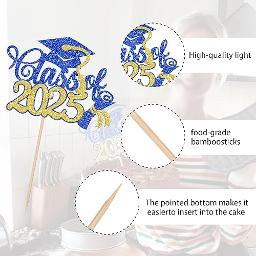 Miniatura 3 de Rsstarxi 1 paquete de decoración para pastel Class of 2023 con purpurina Felicidades Clase de 2023, Diploma de Diploma de Diploma para So Proud of