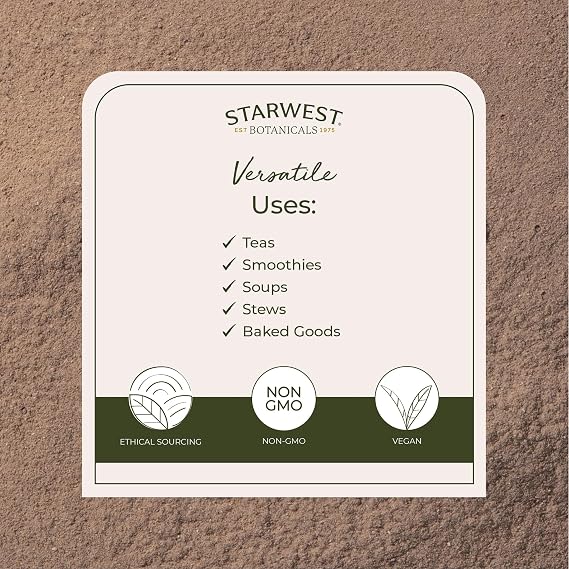 Starwest Botanicals Burdock Root Powder Organic - Natural Loose Herb for Tea, Rice, Soup, Stews, Certified Kosher, Non-GMO - 4 oz Pouch