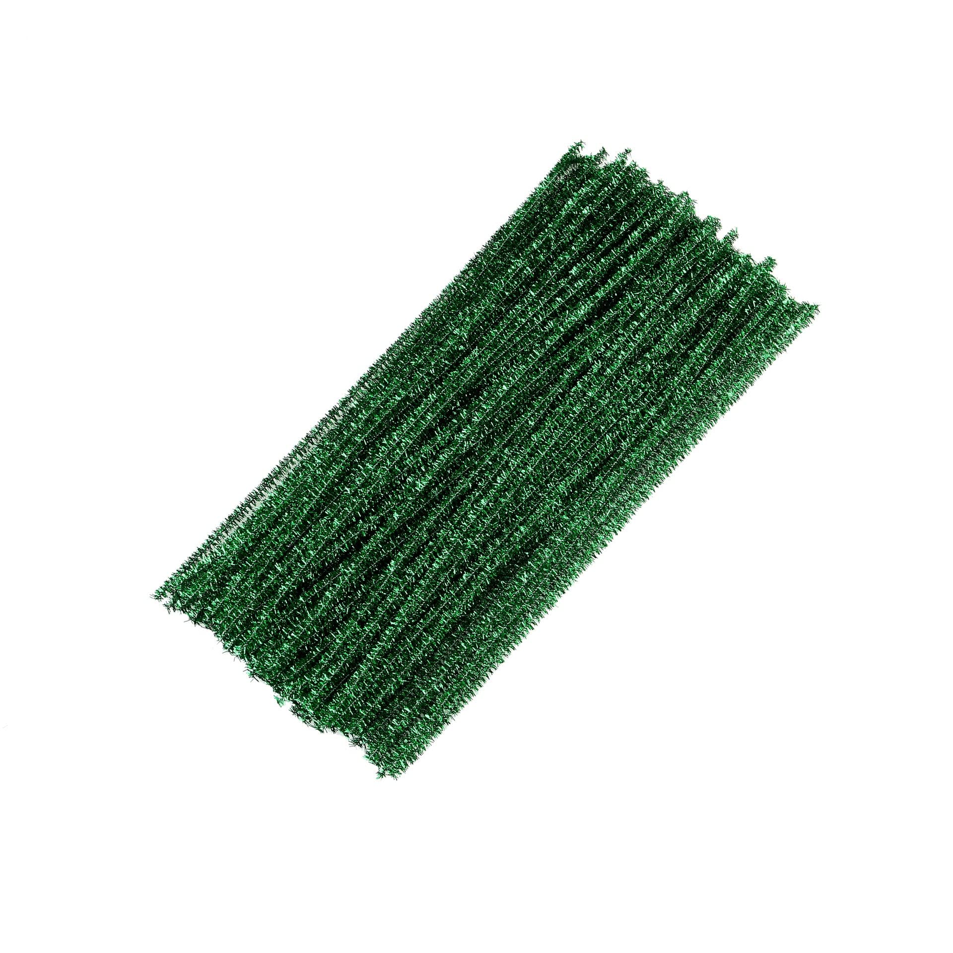 Pack of 25/50/100/250/500 30cm Pipe Cleaners for Arts & Crafts [Glitter Green, Pack of 100] — image 1