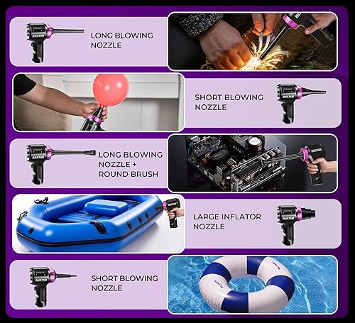 Miniatura 6 de AUXTUR Aspiradora de mano sin cable 3 en 1, motor sin escobillas de alta potencia, 12000 PA, aspiradoras de súper potencia de succión, limpiador