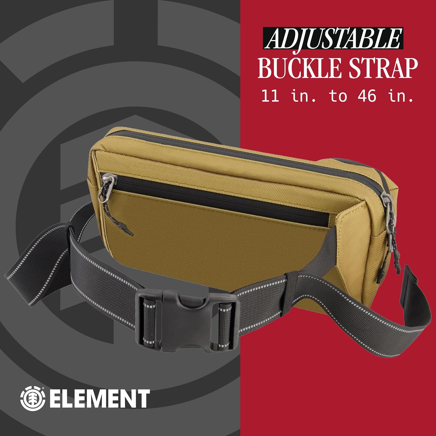 Element Posse Hip Pack, Fanny Pack Crossbody Belt Bag for Men and Women, Khaki