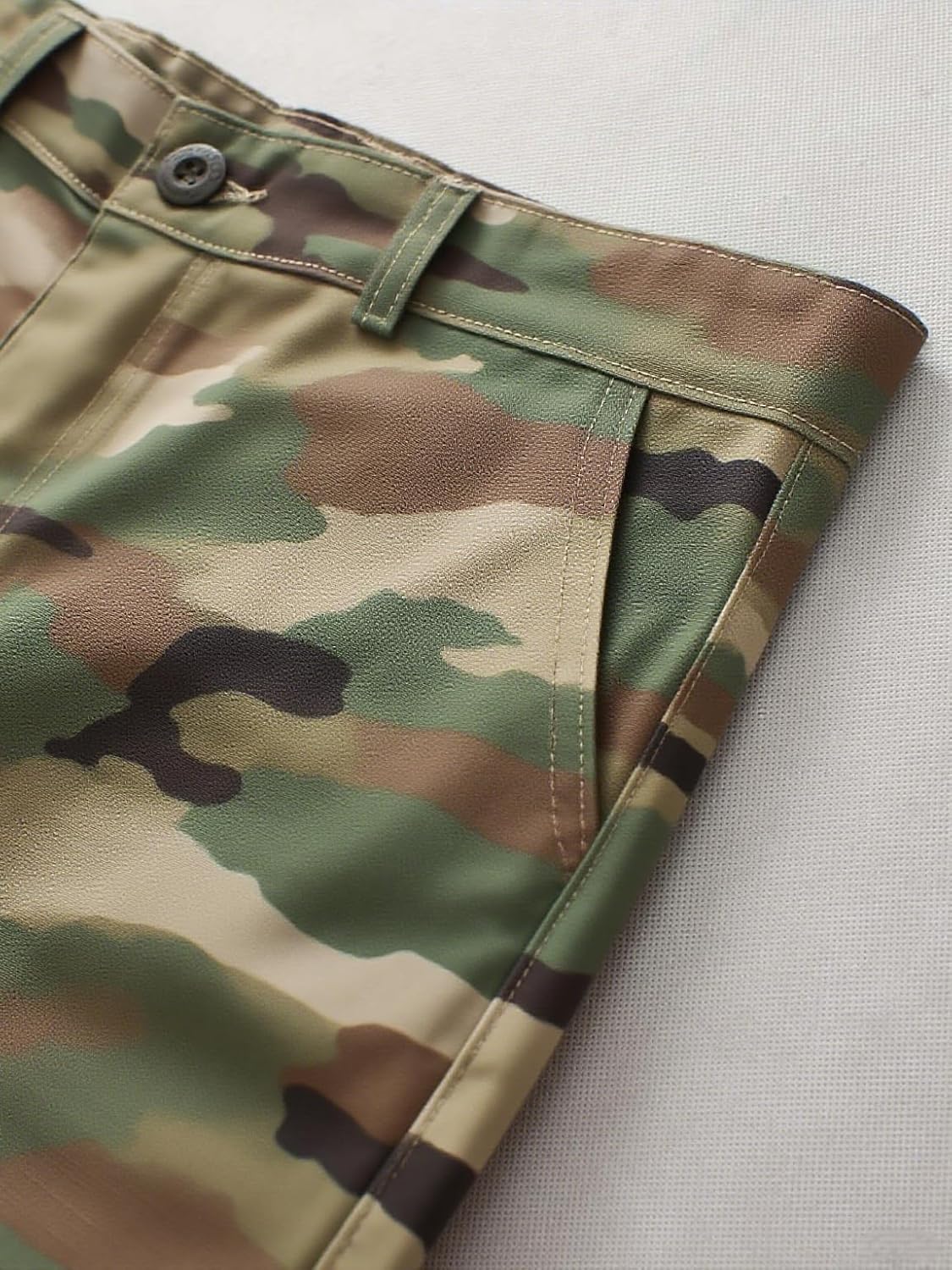 Men's Camo Cargo Work Pants Ripstop Lightweight Wild Army Military BDU Outdoor Trousers with 8 Pocktets (No Belt) - Image 6