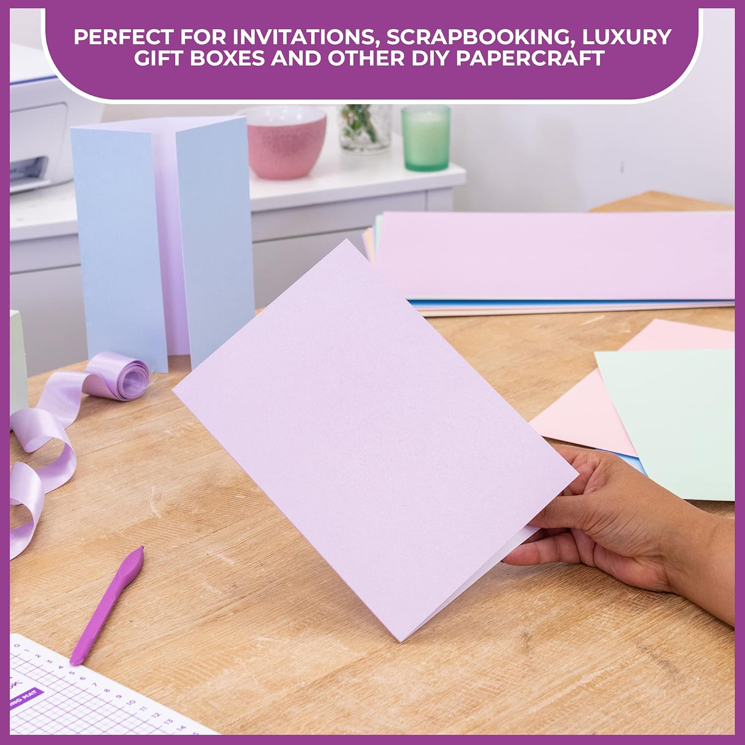 A4 Coloured Card Pack Single Sided Platinum, 300GSM (10 Sheet Pack), Perfect for Arts and Crafts Printing - Image 4
