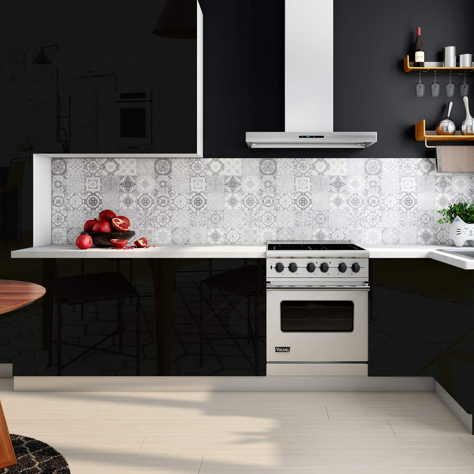 Oxdigi Black Contact Paper Decorative 24 x 196 inches for