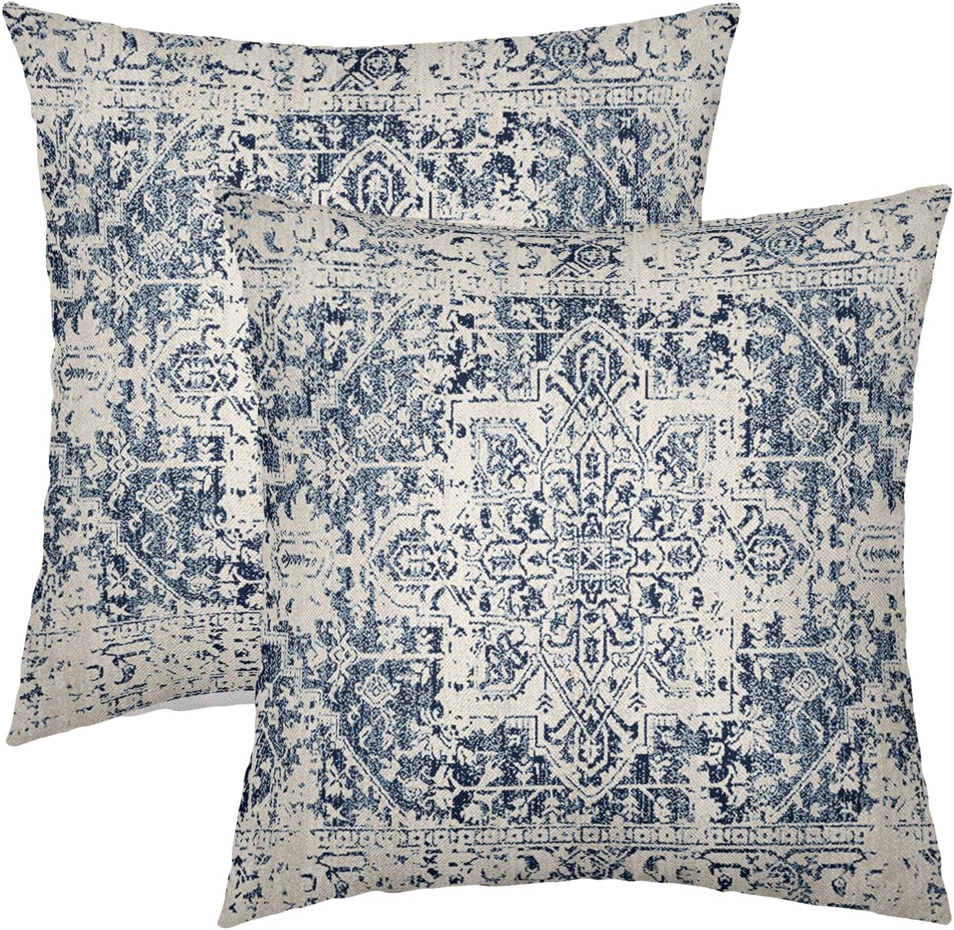 Boho Ethnic Pillow Covers 18x18 Inch Set of 2 Bohemian Carpet Throw