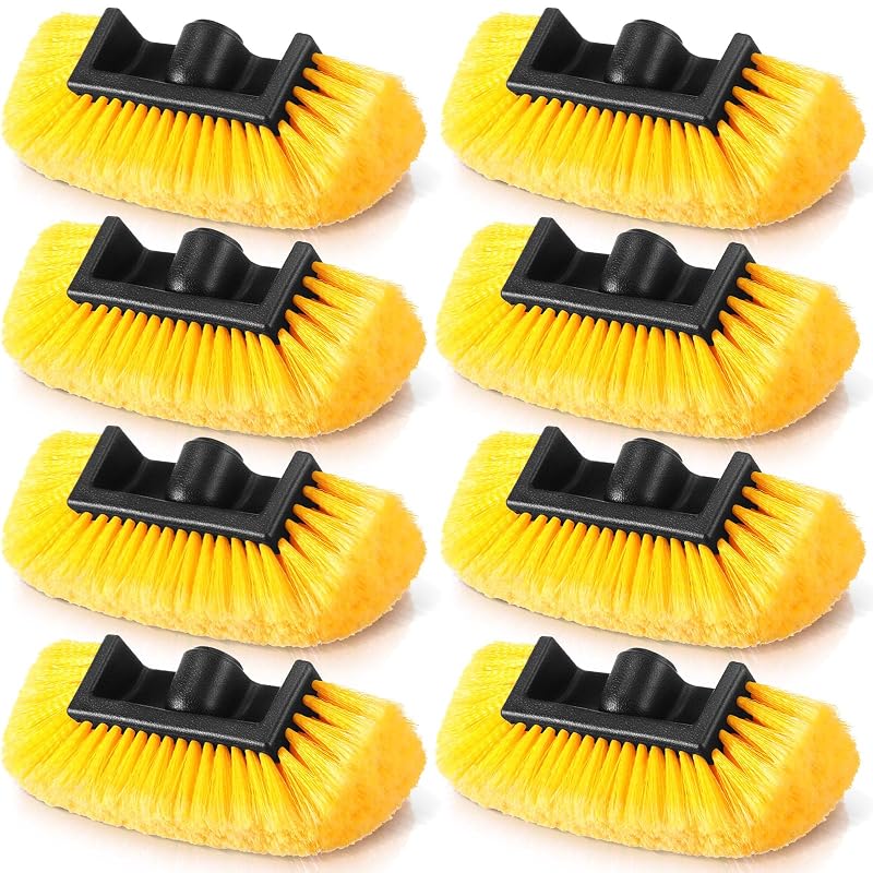 Kit de Escovas para Lavagem Automotiva Vesici com Cerdas Macias e Passagem de Água, 25,4 cm, Amarelas, 8 peças