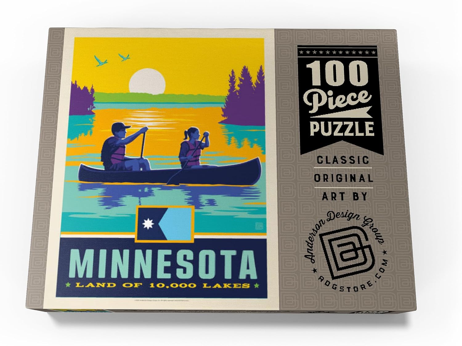MyPuzzle Minnesota: Land of 10,000 Lakes - Premium 100 Piece Jigsaw Puzzle for Adults