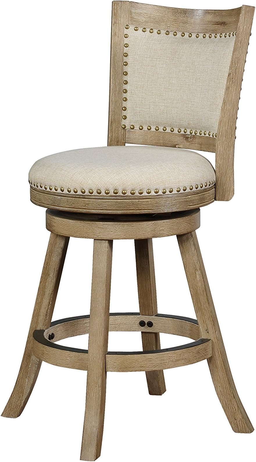 LinonHome Décor Heather Gray Counter Stool, Brown