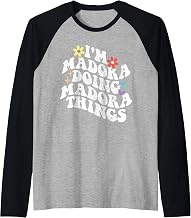 Retro Groovy Im Madora Doing Madora Things Funny Mother's Raglan Baseball Tee