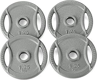 Amazon Basics 1″ Grip Cast Iron Weight Plates
