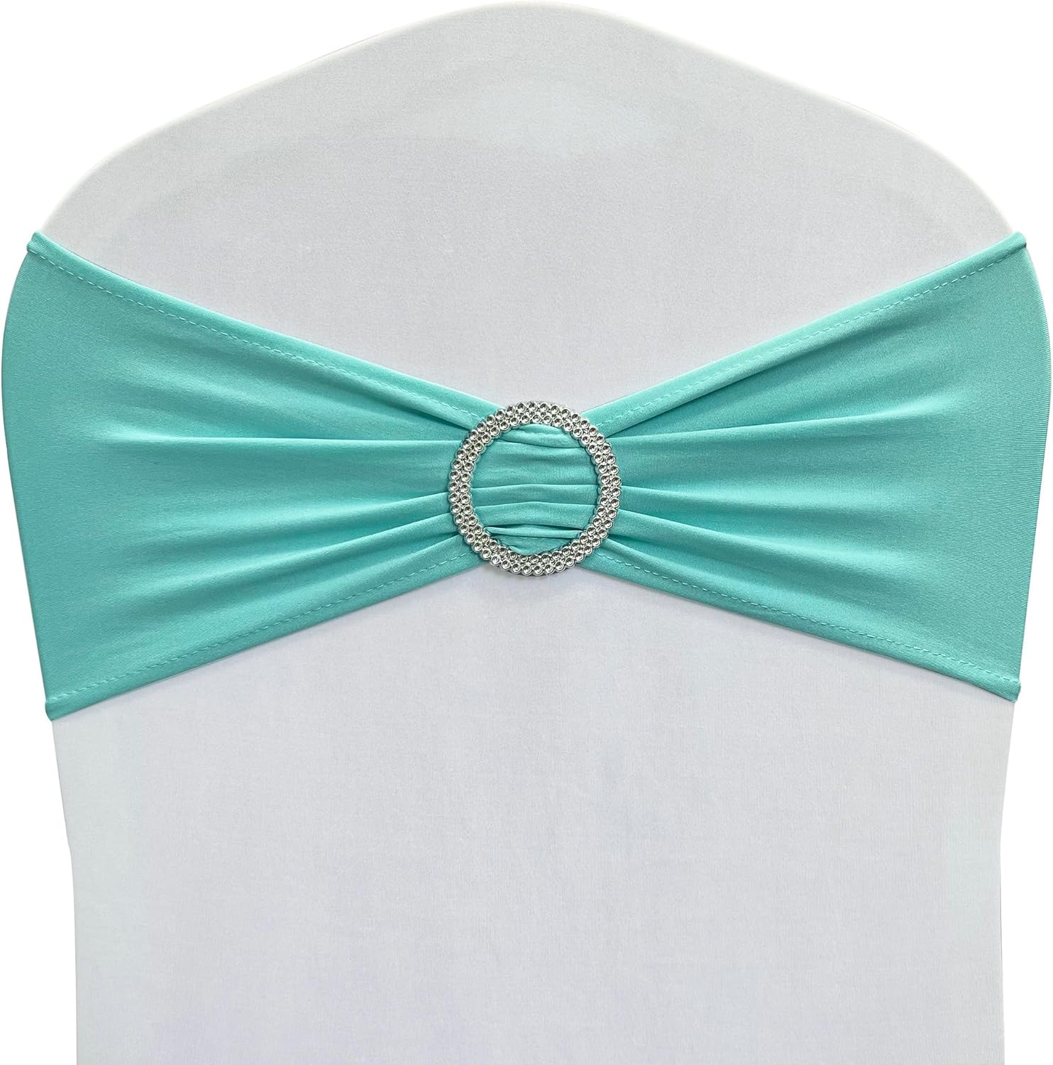 Spandex Chair Sashes Bands Stretch Chair Ties Bows with Buckle Slider for Wedding Party Banquet Decoration (Teal)…