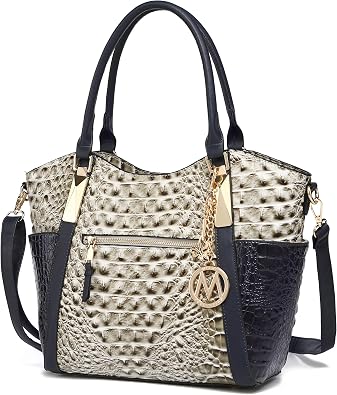 MKF Collection Tote Bag for Women Vegan Leather Shoulder Bag Top-Handle Purse, Ladies Handbag by Mia K