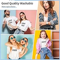 Vista 6 de 10 hojas, 440 piezas de letras termoadhesivas para ropa, letras de transferencia térmica de 2 pulgadas, letras de vinilo negro termoadhesivas