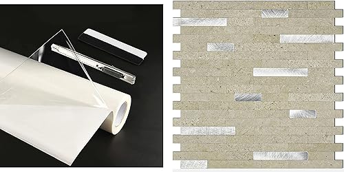 Art3d Tapete adhesivo para azulejos con protector contra salpicaduras de pelar y pegar