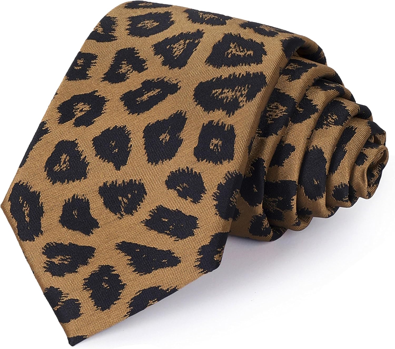 Mawjom Leopard Print and Black Polka Dot Tie Novelty Neck Ties for Women Men