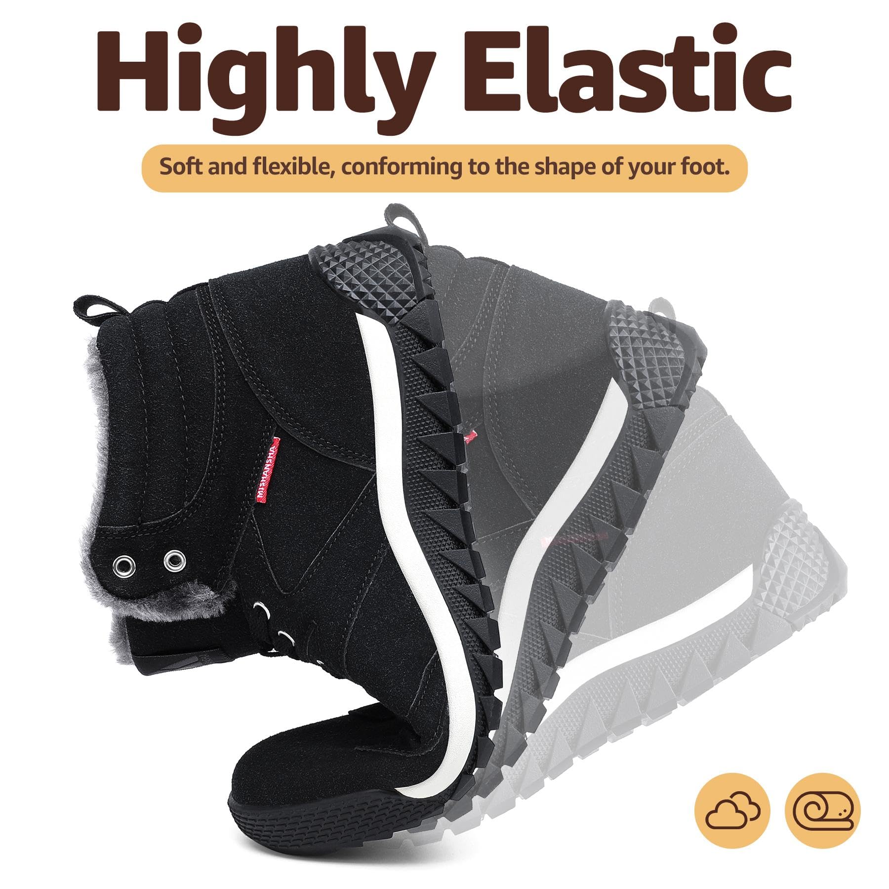 Mishansha Herren Damen Winterschuhe Warm Gefüttert Schneestiefel Winter Outdoor Boots Winterstiefel
