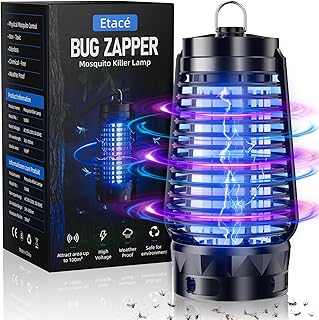 Insektenvernichter Elektrisch, UV-Lampe Stark Mückenfalle, IPX4 wasserdichte Mückenlampe, Fliegenfalle mit Aufhängehaken für Mücken,Motten,Fliege,Spinnen,Ungiftig Mücken-Killer für Innen-Außenbereich