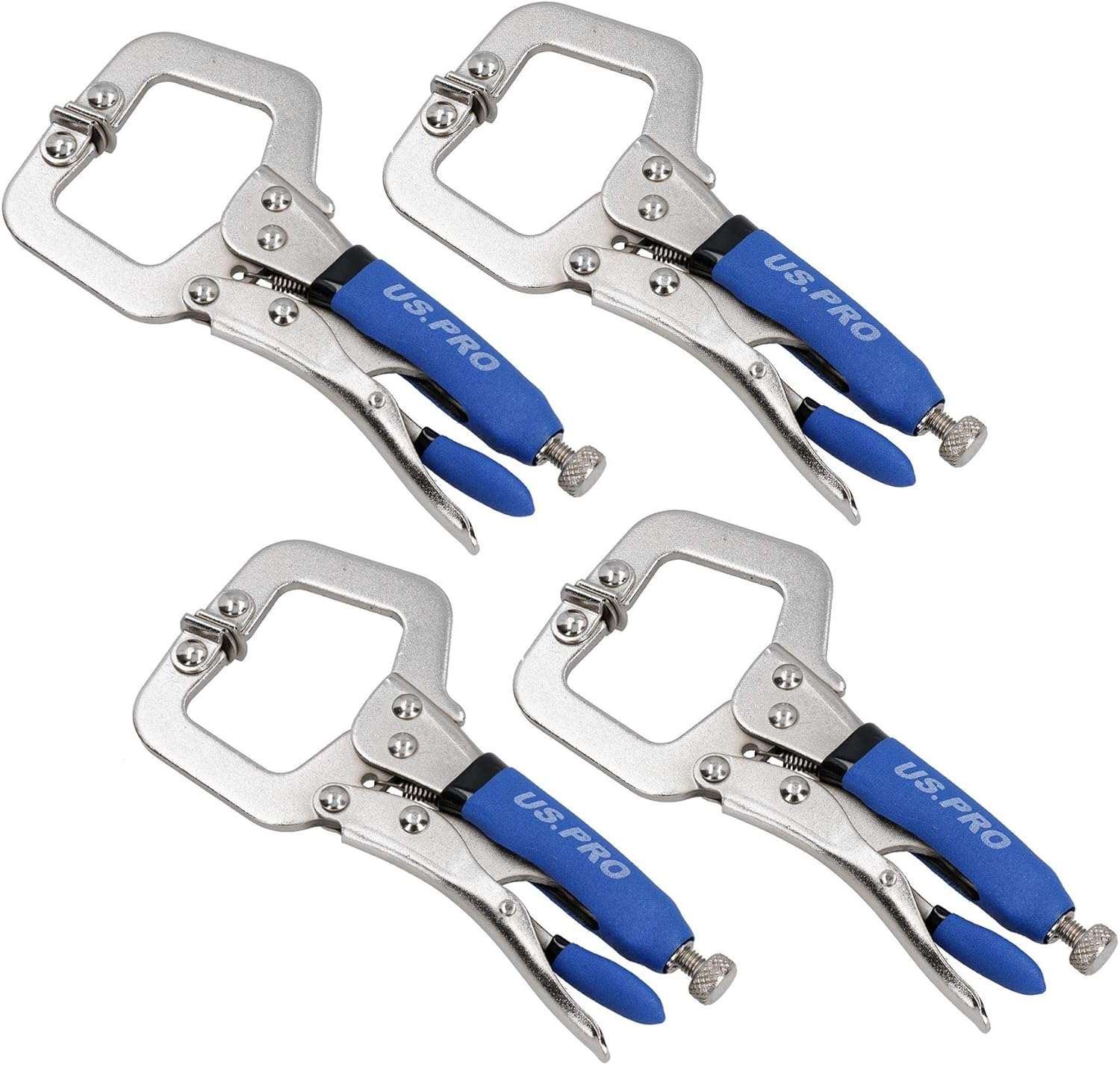 6" Welding Locking C Clamps Adjustable Fastener with Quick Release Grip 4 Pack