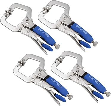 6" Welding Locking C Clamps Adjustable Fastener with Quick Release Grip 4 Pack