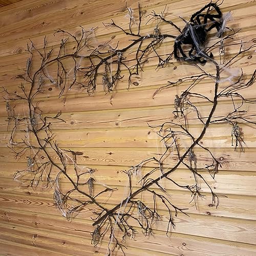 Miniatura 6 de 118 pulgadas118.1 in pequeño colgante de pared artificial de cerezo ramas de árbol de cerezo falso, enredaderas de caña falsas, plantas de reptiles,